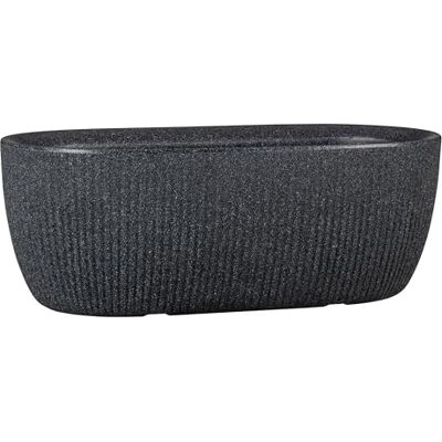 Scheurich Linetto Oval Bowl, Pflanzgefäß/Blumentopf/Pflanzkübel, rund, Farbe: Stony Black, hergestellt mit recyceltem Kunststoff, 10 Jahre Garantie, für den Außenbereich Scheurich Linetto Oval Bowl, Pflanzgefäß/Blumentopf/Pflanzkübel, rund, Farbe: Stony Black, hergestellt mit recyceltem Kunststoff, 10 Jahre Garantie, für den Außenbereich
