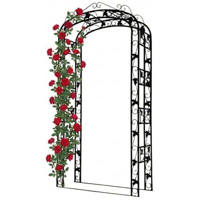Relaxdays Rosenbogen, Metall, Torbogen Garten, HxBxT: 240 x 120 x 45 cm, Stabiler Rankbogen für Kletterpflanzen, schwarz Relaxdays Rosenbogen, Metall, Torbogen Garten, HxBxT: 240 x 120 x 45 cm, Stabiler Rankbogen für Kletterpflanzen, schwarz