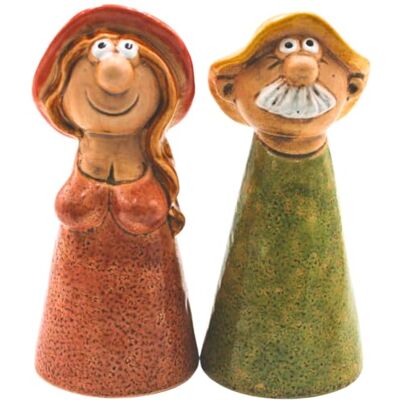 Dekohelden24 Keramik Zaunstecker Mann und Frau als 2er Set, Maße je Figur L/B/H ca. 9 x 9 x 20 cm. Dekohelden24 Keramik Zaunstecker Mann und Frau als 2er Set, Maße je Figur L/B/H ca. 9 x 9 x 20 cm.