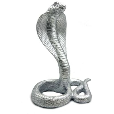 SHTWX King Cobra Schlangenstatue, Skulptur, Tierfigur, Sammlerstück, Geschenke für Schlangenliebhaber, Büro, Heimdekoration, Schreibtischzubehör, Dekoration, Garten, Hof, Figuren, Outdoor-Dekor (Silber) SHTWX King Cobra Schlangenstatue, Skulptur, Tierfigur, Sammlerstück, Geschenke für Schlangenliebhaber, Büro, Heimdekoration, Schreibtischzubehör, Dekoration, Garten, Hof, Figuren, Outdoor-Dekor (Silber)