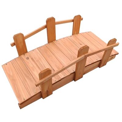 Relaxdays Garten Brücke, Tannenholz, Gartenteich & Bach, HxBxT: 25 x 32 x 70 cm, bis 100 kg, lasierte Zierbrücke, orange Relaxdays Garten Brücke, Tannenholz, Gartenteich & Bach, HxBxT: 25 x 32 x 70 cm, bis 100 kg, lasierte Zierbrücke, orange