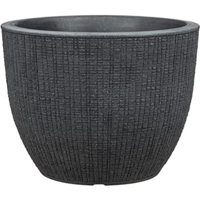 Scheurich Barceo 30, Pflanzgefäß/Blumentopf/Pflanzenkübel, rund, Farbe: Stony Black, hergestellt mit recyceltem Kunststoff, 10 Jahre Garantie, für den Außenbereich Scheurich Barceo 30, Pflanzgefäß/Blumentopf/Pflanzenkübel, rund, Farbe: Stony Black, hergestellt mit recyceltem Kunststoff, 10 Jahre Garantie, für den Außenbereich