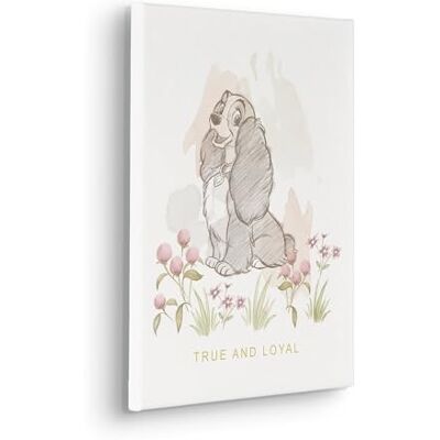 Komar Keilrahmenbild Disney Lady and the Tramp True and Loyal Größe: 30 x 40 cm Leinwandbild, Kinderzimmer, Beige,Weiß Komar Keilrahmenbild Disney Lady and the Tramp True and Loyal Größe: 30 x 40 cm Leinwandbild, Kinderzimmer, Beige,Weiß