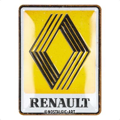 ART Retro Blechschild, 15 x 20 cm, Renault – Logo 1972 – Geschenk-Idee für Renault-Zubehör Fans, Original Lizenzprodukt (OLP), aus Metall, Vintage Design, Blechschilder Sprüche ART Retro Blechschild, 15 x 20 cm, Renault – Logo 1972 – Geschenk-Idee für Renault-Zubehör Fans, Original Lizenzprodukt (OLP), aus Metall, Vintage Design, Blechschilder Sprüche