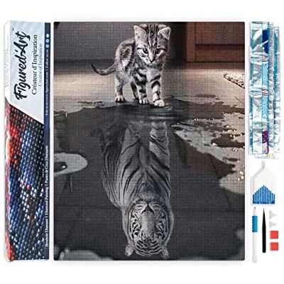ART Diamond Painting Erwachsene 40x50cm Ganze Leinwand gerollt Katze und weißer Tiger 5D Bilder Eckige Steine DIY Set Basteln ART Diamond Painting Erwachsene 40x50cm Ganze Leinwand gerollt Katze und weißer Tiger 5D Bilder Eckige Steine DIY Set Basteln