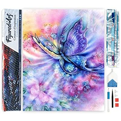 ART Diamond Painting Erwachsene 40x50cm Ganze Leinwand gerollt Bunter Schmetterling 2 5D Bilder Eckige Steine DIY Set Basteln ART Diamond Painting Erwachsene 40x50cm Ganze Leinwand gerollt Bunter Schmetterling 2 5D Bilder Eckige Steine DIY Set Basteln