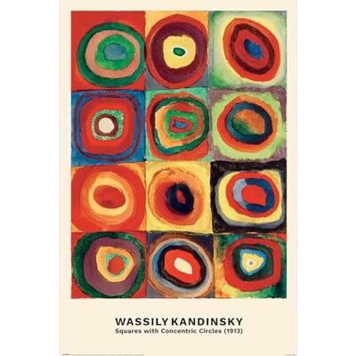 Pyramid Kandinsky Maxi-Poster, konzentrische Kreise, 61 x 91 cm, lose gerahmt, Einheitsgröße Pyramid Kandinsky Maxi-Poster, konzentrische Kreise, 61 x 91 cm, lose gerahmt, Einheitsgröße
