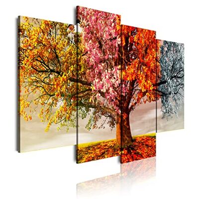 DekoArte 402 Modernes Bild, digitalisierter Kunstdruck Dekoratives Bild für den Salon oder das Schlafzimer Stil Landschaft Bäume vier Jahreszeiten 4 Teile 120 x 85 cm DekoArte 402 Modernes Bild, digitalisierter Kunstdruck Dekoratives Bild für den Salon oder das Schlafzimer Stil Landschaft Bäume vier Jahreszeiten 4 Teile 120 x 85 cm