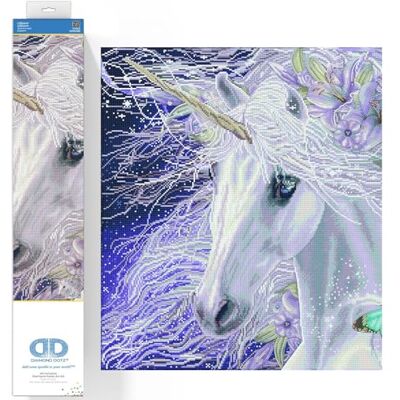 DIAMOND DOTZ 2592867 Original 5D Diamond Painting Set, Einhorn Lilien, DIY Diamant-Malerei-Kit mit runden Glitzersteinen, Unicorn, ab 12 Jahren, Expert DIAMOND DOTZ 2592867 Original 5D Diamond Painting Set, Einhorn Lilien, DIY Diamant-Malerei-Kit mit runden Glitzersteinen, Unicorn, ab 12 Jahren, Expert