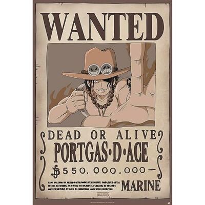 GB eye Poster One Piece Chibi Wanted Ace – Offizielles Produkt – Format 52 x 38 cm – hochwertiges laminiertes Papier – Poster Prime Pirat GB eye Poster One Piece Chibi Wanted Ace – Offizielles Produkt – Format 52 x 38 cm – hochwertiges laminiertes Papier – Poster Prime Pirat