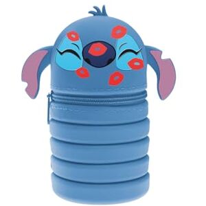 Seven Lilo & Stich erweiterbares Mäppchen, Silikontasche, 2 in 1 ausziehbares Federmäppchen und Tischstiftehalter, Schultasche, Mäppchen, mit Reißverschluss, Faltbare Stiftetasche, blau Seven Lilo & Stich erweiterbares Mäppchen, Silikontasche, 2 in 1 ausziehbares Federmäppchen und Tischstiftehalter, Schultasche, Mäppchen, mit Reißverschluss, Faltbare Stiftetasche, blau
