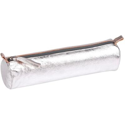 Clairefontaine 8688C Schlampermäppchen (mit Perlmutt-Effekt rund, 5,5 x 22cm, praktisch und robust, aus Leder) 1 Stück silber Clairefontaine 8688C Schlampermäppchen (mit Perlmutt-Effekt rund, 5,5 x 22cm, praktisch und robust, aus Leder) 1 Stück silber