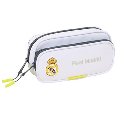 safta Real Madrid Equiicion 25/26 Federmäppchen mit Tasche, Federmäppchen für Kinder, ideal für Kinder im Schulalter, bequem und vielseitig, Qualität und Widerstandsfähigkeit, 21 x 6 x 10,5 cm, weiß safta Real Madrid Equiicion 25/26 Federmäppchen mit Tasche, Federmäppchen für Kinder, ideal für Kinder im Schulalter, bequem und vielseitig, Qualität und Widerstandsfähigkeit, 21 x 6 x 10,5 cm, weiß