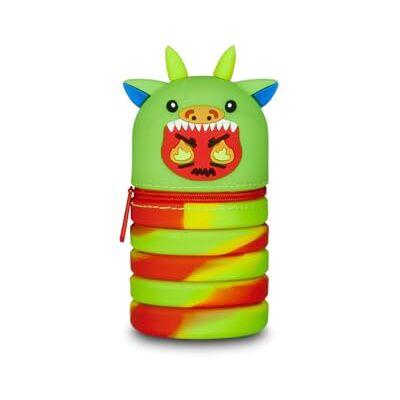 Mitama erweiterbare Silikontasche, 2 in 1 Federmäppchen und Tischstiftehalter, Schultasche, Mäppchen, mit Reißverschluss, Faltbare Stiftetasche, grün mit Drache Mitama erweiterbare Silikontasche, 2 in 1 Federmäppchen und Tischstiftehalter, Schultasche, Mäppchen, mit Reißverschluss, Faltbare Stiftetasche, grün mit Drache
