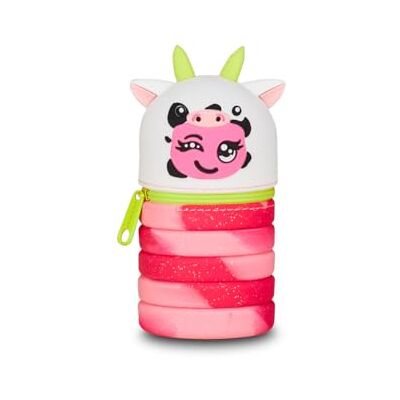 Mitama erweiterbare Silikontasche, 2 in 1 Federmäppchen und Tischstiftehalter, Schultasche, Mäppchen, mit Reißverschluss, Faltbare Stiftetasche, rosa/weiß Mitama erweiterbare Silikontasche, 2 in 1 Federmäppchen und Tischstiftehalter, Schultasche, Mäppchen, mit Reißverschluss, Faltbare Stiftetasche, rosa/weiß