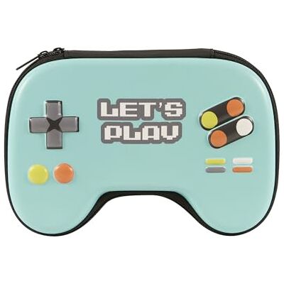 Idena 20183 Federmappe mit Reißverschluss, Design Gaming in Form eines Controllers, Federmäppchen mit Netztasche und Stiftschlaufen, ca. 22 x 14,5 cm Idena 20183 Federmappe mit Reißverschluss, Design Gaming in Form eines Controllers, Federmäppchen mit Netztasche und Stiftschlaufen, ca. 22 x 14,5 cm