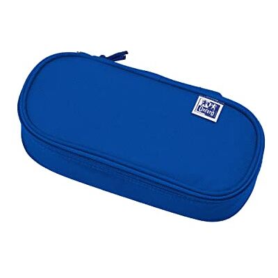 Oxford Federmäppchen oval, mit Gummiband und Stiftehalter, blau Oxford Federmäppchen oval, mit Gummiband und Stiftehalter, blau
