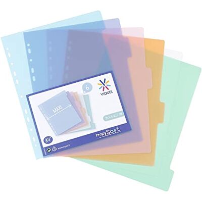 Viquel Maxi Set 6 Trennblätter aus Propysoft A4 Viquel Maxi Set 6 Trennblätter aus Propysoft A4