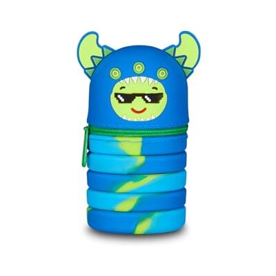 Mitama erweiterbare Silikontasche, 2 in 1 Federmäppchen und Tischstiftehalter, Schultasche, Mäppchen, mit Reißverschluss, Faltbare Stiftetasche, blau Mitama erweiterbare Silikontasche, 2 in 1 Federmäppchen und Tischstiftehalter, Schultasche, Mäppchen, mit Reißverschluss, Faltbare Stiftetasche, blau