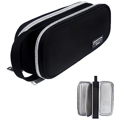 JANREAY Federmäppchen mit großer Kapazität, 3 Fächer, Federtasche Schreibwaren Stift Tasche für Schule, Büro, Damen, Studenten (Schwarz) JANREAY Federmäppchen mit großer Kapazität, 3 Fächer, Federtasche Schreibwaren Stift Tasche für Schule, Büro, Damen, Studenten (Schwarz)