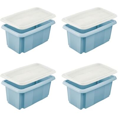 keeeper emil 4x Aufbewahrungsbox mit Dreh-/Stapelsystem, inkl. Deckel emilia, 7 l, Nordic Blue keeeper emil 4x Aufbewahrungsbox mit Dreh-/Stapelsystem, inkl. Deckel emilia, 7 l, Nordic Blue