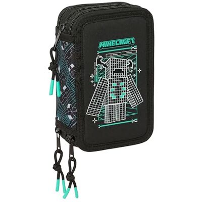 safta Minecraft Screen Schulmäppchen mit 37 Utensilien, ideal für Kinder von 5 bis 14 Jahren, bequem und vielseitig, Qualität und Widerstandsfähigkeit, 12,5 x 5,5 x 19,5 cm safta Minecraft Screen Schulmäppchen mit 37 Utensilien, ideal für Kinder von 5 bis 14 Jahren, bequem und vielseitig, Qualität und Widerstandsfähigkeit, 12,5 x 5,5 x 19,5 cm