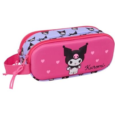 safta Kuromi Doppeltes Federmäppchen für Kinder, ideal für Kinder im Schulalter, bequem und vielseitig, Qualität und Widerstandsfähigkeit, 21 x 6 x 8 cm safta Kuromi Doppeltes Federmäppchen für Kinder, ideal für Kinder im Schulalter, bequem und vielseitig, Qualität und Widerstandsfähigkeit, 21 x 6 x 8 cm
