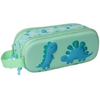 safta Dino 3D-Doppelmäppchen, 3D-Federmäppchen, für Kinder, ideal für Kinder im Schulalter, bequem und vielseitig, Qualität und Widerstandsfähigkeit, 21 x 6 x 8 cm, Minzgrün, M, Casual safta Dino 3D-Doppelmäppchen, 3D-Federmäppchen, für Kinder, ideal für Kinder im Schulalter, bequem und vielseitig, Qualität und Widerstandsfähigkeit, 21 x 6 x 8 cm, Minzgrün, M, Casual
