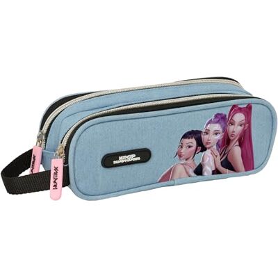 safta K-POP Demon Hunters HUNTR/X Doppelmäppchen für Kinder, ideal für Kinder im Schulalter, bequem und vielseitig, widerstandsfähig, 21 x 6 x 8 cm safta K-POP Demon Hunters HUNTR/X Doppelmäppchen für Kinder, ideal für Kinder im Schulalter, bequem und vielseitig, widerstandsfähig, 21 x 6 x 8 cm