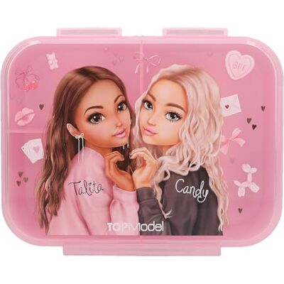 Depesche 13412 TOPModel My BFF Brotdose Brotdose in Rosa, mit Model Motiv und Leo-Muster, Lunchbox mit 3 Fächern und Klappdeckel Depesche 13412 TOPModel My BFF Brotdose Brotdose in Rosa, mit Model Motiv und Leo-Muster, Lunchbox mit 3 Fächern und Klappdeckel