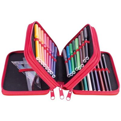 gimboo Schulmäppchen mit Zubehör/Federmäppchen mit großem Fassungsvermögen/Mit 3 Fächer/Federtasche Federmäppchen Stifteetui/Motiv RENNAUTO/Für Kinder Jungen Mädchen gimboo Schulmäppchen mit Zubehör/Federmäppchen mit großem Fassungsvermögen/Mit 3 Fächer/Federtasche Federmäppchen Stifteetui/Motiv RENNAUTO/Für Kinder Jungen Mädchen