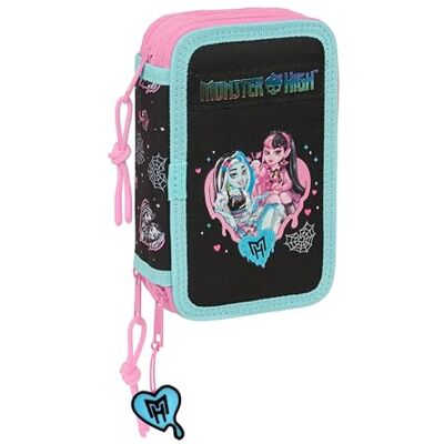 safta MONSTER HIGH Schulmäppchen mit 37 Utensilien, Kindermäppchen, ideal für Kinder von 5 bis 14 Jahren, bequem und vielseitig, Qualität und Widerstandsfähigkeit, 12,5 x 5,5 x 19,5 cm safta MONSTER HIGH Schulmäppchen mit 37 Utensilien, Kindermäppchen, ideal für Kinder von 5 bis 14 Jahren, bequem und vielseitig, Qualität und Widerstandsfähigkeit, 12,5 x 5,5 x 19,5 cm