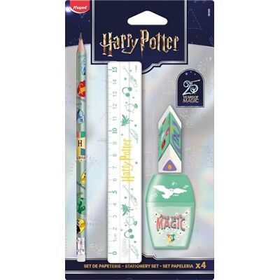 Maped HARRY POTTER Schul-Set 4-teilig – Jubiläum 25 Jahre Limited Edition, Lineal, Bleistift, Radierer & Anspitzer, magisches Schreibset für Schule & Fans Maped HARRY POTTER Schul-Set 4-teilig – Jubiläum 25 Jahre Limited Edition, Lineal, Bleistift, Radierer & Anspitzer, magisches Schreibset für Schule & Fans