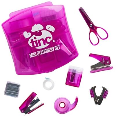 Tinc Mini Büroset Kompaktes Set mit Mini-Heftgerät, Klebebandabroller, Schere, Anspitzer und Enthefter Praktische Bürobedarf für Schule und Zuhause Rosa Tinc Mini Büroset Kompaktes Set mit Mini-Heftgerät, Klebebandabroller, Schere, Anspitzer und Enthefter Praktische Bürobedarf für Schule und Zuhause Rosa