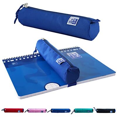 Oxford Federmäppchen für Mädchen und Jungen, Federmappe Blau mit Gummiband, Etui rund 22cm Oxford Federmäppchen für Mädchen und Jungen, Federmappe Blau mit Gummiband, Etui rund 22cm