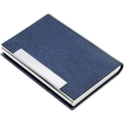 AYCLIF Visitenkartenetui Professionelles PU-Leder Metall Namenskartenhalter Tasche Visitenkartenhalter für Männer und Frauen mit Magnetverschluss, Blau AYCLIF Visitenkartenetui Professionelles PU-Leder Metall Namenskartenhalter Tasche Visitenkartenhalter für Männer und Frauen mit Magnetverschluss, Blau