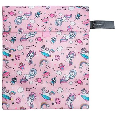 NERTHUS FIH 1168 isolierte Snacktasche Kinder Klettverschluss wiederverwendbar Einhörner Schule NERTHUS FIH 1168 isolierte Snacktasche Kinder Klettverschluss wiederverwendbar Einhörner Schule