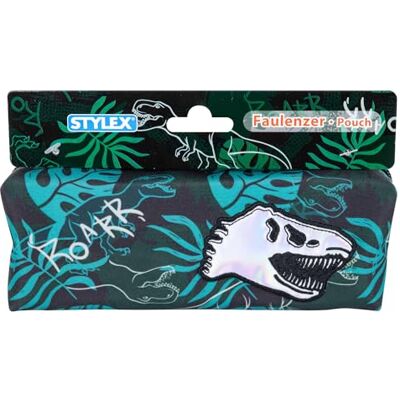 Stylex 47093 Faulenzer-Mäppchen mit Dino-Design, 3D Applikation und Reißverschlussanhänger, ca. 20 x 7 x 7 cm Stylex 47093 Faulenzer-Mäppchen mit Dino-Design, 3D Applikation und Reißverschlussanhänger, ca. 20 x 7 x 7 cm