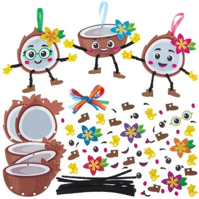 Baker Ross FN504 Kokosnuss Mix & Match Dekorationssets – 8er-Pack, Schaumstoff-Bastelsets für Kinder Baker Ross FN504 Kokosnuss Mix & Match Dekorationssets – 8er-Pack, Schaumstoff-Bastelsets für Kinder