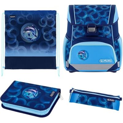 Herlitz Schulranzen Set 4-teilig Loop 17 L Ergonomischer Tornister mit geringem Gewicht 1. Klasse Junge Mädchen Kinder Herlitz Schulranzen Set 4-teilig Loop 17 L Ergonomischer Tornister mit geringem Gewicht 1. Klasse Junge Mädchen Kinder