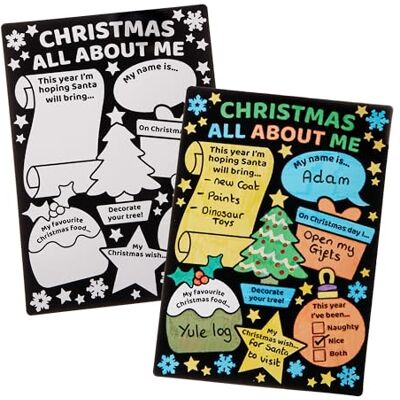 Baker Ross FN316 Weihnachten Alles über mich Fuzzy-Kunst-Poster Packung mit 8 Postern, Kunsthandwerk für Weihnachten, Schulbedarf für Weihnachten Baker Ross FN316 Weihnachten Alles über mich Fuzzy-Kunst-Poster Packung mit 8 Postern, Kunsthandwerk für Weihnachten, Schulbedarf für Weihnachten