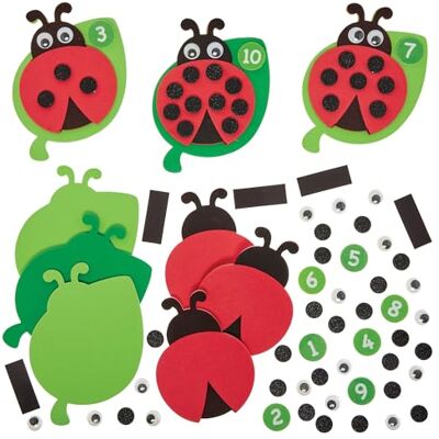 Baker Ross FN433 Zähl-Marienkäfer-Zahlenmagnet-Sets – 10er-Pack, MINT, Naturwissenschaften, Mathematik und Lernhilfen für Kinder und Schulen Baker Ross FN433 Zähl-Marienkäfer-Zahlenmagnet-Sets – 10er-Pack, MINT, Naturwissenschaften, Mathematik und Lernhilfen für Kinder und Schulen