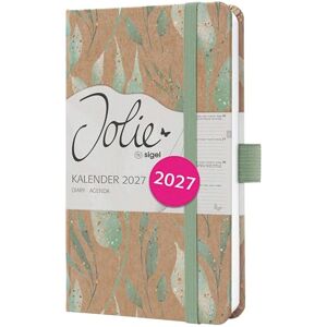 Sigel 7J802 Wochenkalender 2027 A6, mintgrün, gold, Hardcover aus Kraftpapier, Gummiband, Stiftschlaufe, 174 Seiten, vegan, Buchkalender, Terminplaner Taschenkalender Jolie Sigel 7J802 Wochenkalender 2027 A6, mintgrün, gold, Hardcover aus Kraftpapier, Gummiband, Stiftschlaufe, 174 Seiten, vegan, Buchkalender, Terminplaner Taschenkalender Jolie