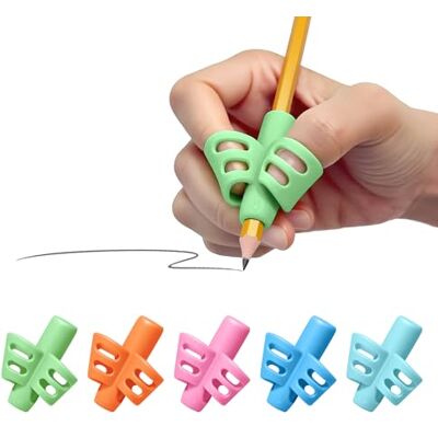 Elalove 5Pcs Guide Finger Schreiben, Weiches Silikon Schreibhilfe, Fingerschutz für das Lernen zu schreiben, Ergonomischer Fingerführer für Kind, Führer Fingerbleistift Elalove 5Pcs Guide Finger Schreiben, Weiches Silikon Schreibhilfe, Fingerschutz für das Lernen zu schreiben, Ergonomischer Fingerführer für Kind, Führer Fingerbleistift