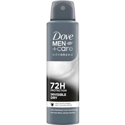 Dove Men + Care Invisible Dry Spray Advanced Care Deodorant für Herren, mit 1/4 Feuchtigkeitscreme, feuchtigkeitsspendende und fleckenabweisende Formel, Schutz bis zu 72 Stunden, 6 Stück à 150 ml Dove Men + Care Invisible Dry Spray Advanced Care Deodorant für Herren, mit 1/4 Feuchtigkeitscreme, feuchtigkeitsspendende und fleckenabweisende Formel, Schutz bis zu 72 Stunden, 6 Stück à 150 ml