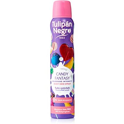 TULIPAN NEGRO Tulipan Schwarz, Süßigkeiten Fantasie Deodorant Spray, Schweiß Kontrollierte, 200 ml TULIPAN NEGRO Tulipan Schwarz, Süßigkeiten Fantasie Deodorant Spray, Schweiß Kontrollierte, 200 ml