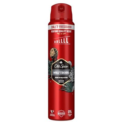Old Spice Wolfthorn Deospray für Männer 250ml ohne Aluminiumsalze 24/7 Frischhh bei täglicher Anwendung, lang anhaltender Duft in Parfumqualität, unsichtbar auf Schwarz und Weiß Old Spice Wolfthorn Deospray für Männer 250ml ohne Aluminiumsalze 24/7 Frischhh bei täglicher Anwendung, lang anhaltender Duft in Parfumqualität, unsichtbar auf Schwarz und Weiß
