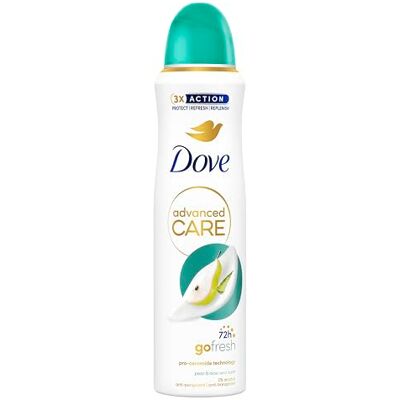 Dove Advanced Care Go Fresh Birne und Aloe Vera, mit feuchtigkeitsspendender und hautfreundlicher Formel, ohne Alkohol, trockene Haut bis zu 72 Stunden, Deodorant für Damen und Herren, 6 Stück à 150 Dove Advanced Care Go Fresh Birne und Aloe Vera, mit feuchtigkeitsspendender und hautfreundlicher Formel, ohne Alkohol, trockene Haut bis zu 72 Stunden, Deodorant für Damen und Herren, 6 Stück à 150