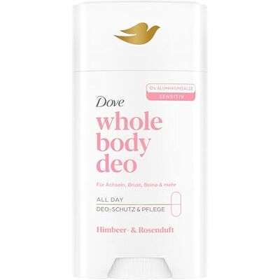 Dove Whole Body Deo Himbeer- & Rosenduft Deo Stick mit 0% Aluminiumsalzen für Achseln, Brust, Beine und mehr 75 ml Dove Whole Body Deo Himbeer- & Rosenduft Deo Stick mit 0% Aluminiumsalzen für Achseln, Brust, Beine und mehr 75 ml