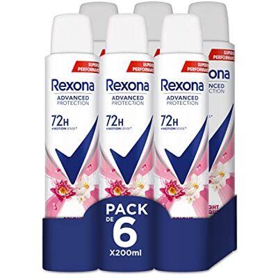 Rexona Advance Protection Bright Bouquet 72 h Deosol für Damen, 200 ml, 6 Stück Rexona Advance Protection Bright Bouquet 72 h Deosol für Damen, 200 ml, 6 Stück